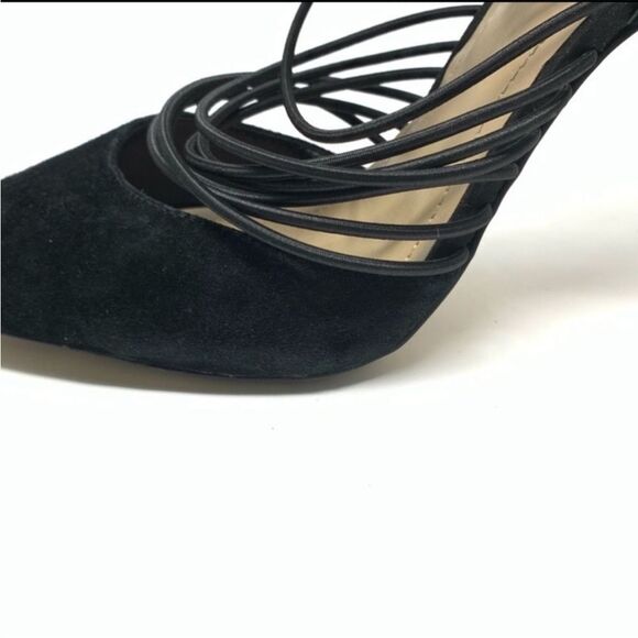 BCBGeneration Caliko Suede Back Zipper Strappy Cage Shoes - Picture 13 of 15